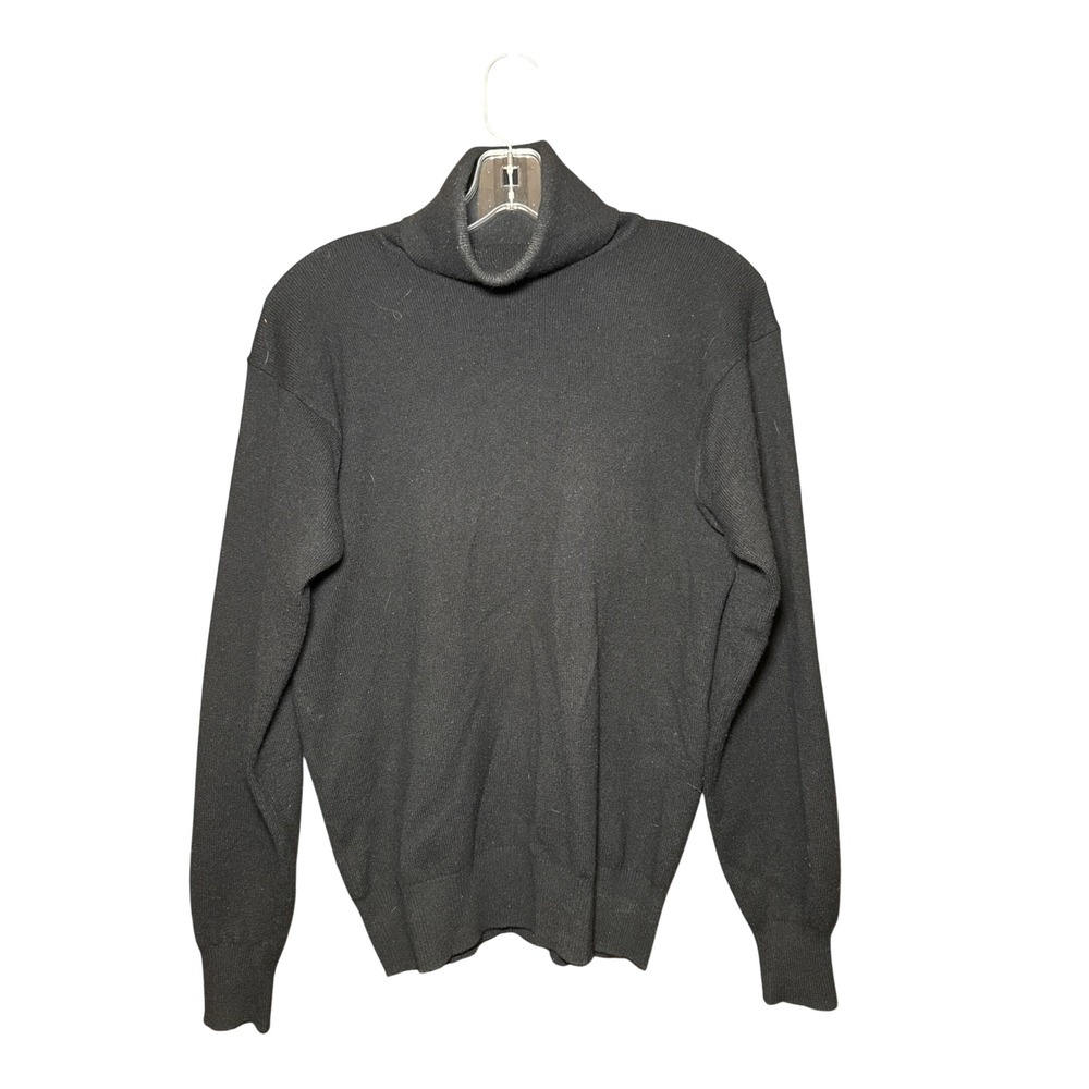 Country Shop Womens Black 100% Pure Cashmere Turtleneck Sweater Small